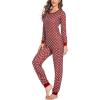 Ekouaer Womens Pajamas Sets Long Sleeve Tops with Jogger Pants Soft Pjs Lounge Set Outfits with Pockets(Snowflake)