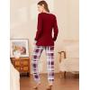 Ekouaer Womens Pajamas Sets Long Sleeve Tops with Jogger Pants Soft Pjs Lounge Set Outfits with Pockets(Wine Red Plaid)