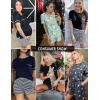 Ekouaer Womens Pajamas Sets Shorts 2 Piece Short Sleeve Lounge Sets Round Neck Sleepwear Soft Pjs with Pockets(Dark Grey White Star)