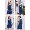 Ekouaer Womens Romper Summer Sleeveless Jumpsuit Casual Short Overalls with Pocket 2025(Blue)