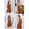 Ekouaer Womens Romper Summer Sleeveless Jumpsuit Casual Short Overalls with Pocket 2025(Light Brown)