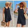 Ekouaer Womens Romper Summer Sleeveless Jumpsuit Casual Short Overalls with Pocket 2025(Navy)
