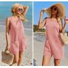 Ekouaer Womens Romper Summer Sleeveless Jumpsuit Casual Short Overalls with Pocket 2025(Pink)