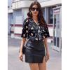 Ekouaer Womens Silk Satin Pajama Set, 2 Piece Heart Embroidery Short Sleeve Button Down Pjs Set for Bridal Party(Black Christmas)