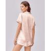 Ekouaer Womens Silk Satin Pajama Set Print Short Sleeve Sleepwear Button Down Pjs Shorts Set Loungewear(Apricot Leopard)