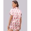 Ekouaer Womens Silk Satin Pajama Set Print Short Sleeve Sleepwear Button Down Pjs Shorts Set Loungewear(Banana Monkey)