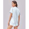 Ekouaer Womens Silk Satin Pajama Set Print Short Sleeve Sleepwear Button Down Pjs Shorts Set Loungewear(Blue Leopard)