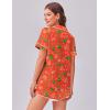 Ekouaer Womens Silk Satin Pajama Set Print Short Sleeve Sleepwear Button Down Pjs Shorts Set Loungewear(Christmas Gingerbread Man)