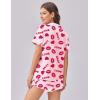 Ekouaer Womens Silk Satin Pajama Set Print Short Sleeve Sleepwear Button Down Pjs Shorts Set Loungewear(Lip Heart)