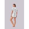 Ekouaer Womens Silk Satin Pajama Set Print Short Sleeve Sleepwear Button Down Pjs Shorts Set Loungewear(Panda)