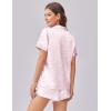 Ekouaer Womens Silk Satin Pajama Set Print Short Sleeve Sleepwear Button Down Pjs Shorts Set Loungewear(Pink Leopard)