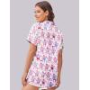 Ekouaer Womens Silk Satin Pajama Set Print Short Sleeve Sleepwear Button Down Pjs Shorts Set Loungewear(Purple Monkey)