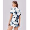 Ekouaer Womens Silk Satin Pajama Set Print Short Sleeve Sleepwear Button Down Pjs Shorts Set Loungewear(White Floral)