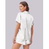 Ekouaer Womens Silk Satin Pajama Set Print Short Sleeve Sleepwear Button Down Pjs Shorts Set Loungewear(White Leopard)