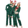 Ekouaer Christmas Family Matching Pajamas Long Sleeve Button Down Pj Set Festival Party Sleepwear(Dark Green/Cute Pattern)