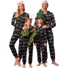 Ekouaer Christmas Matching Family Onesie Pajamas Hoodie One Piece Pajamas Zipper Thermal Sleepwear with Pockets(Family Christmas Lights Print)