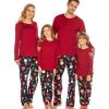 Ekouaer Christmas Pajamas Matching Family Pj Set Long Sleeve Tops and Plaid Pants for Sleepwear Soft Loungewear Pjs(Santa)