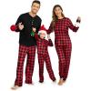 Ekouaer Family Christmas Pajamas Matching Sets Womens Mens Pjs Long Sleeve Sleepwear Holiday Lounge Sets(Black Red-buffalo Plaid)