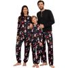 Ekouaer Family Christmas Pajamas Matching Sets Womens Mens Pjs Long Sleeve Sleepwear Holiday Lounge Sets(Black Snowman and Snowflake)