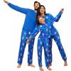 Ekouaer Family Christmas Pajamas Matching Sets Womens Mens Pjs Long Sleeve Sleepwear Holiday Lounge Sets(Blue Snowman and Snowflake)