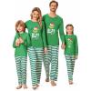 Ekouaer Family Pajamas Matching Sets Couples Long Sleeve Christmas Pjs Top with Long Green Stripe Pants PAT4 M