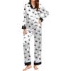 Ekouaer Silk Pajamas for Women Long Sleeve Satin Pajama Set Silky Pj Sets 2 Piece Button Down Loungewear Sleepwear(Cute Panda Print)