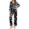 Ekouaer Silk Pajamas for Women Long Sleeve Satin Pajama Set Silky Pj Sets 2 Piece Button Down Loungewear Sleepwear(Snow Cheetah Leopard)