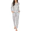 Ekouaer Womens Jogger Pajama Sets Long Sleeve Sleepwear Round Neck Nightwear Soft Pjs Lounge Sets with Pockets
