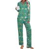 Ekouaer Women’s Pajamas Sets 2 piece PJs V Neck Long Sleeve Sleepwear Comfy Pants Loungewear with Pocket(Christmas Green Elf)
