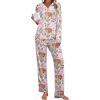 Ekouaer Women’s Pajamas Sets 2 piece PJs V Neck Long Sleeve Sleepwear Comfy Pants Loungewear with Pocket(Pink Tiger)