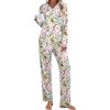 Ekouaer Women’s Pajamas Sets 2 piece PJs V Neck Long Sleeve Sleepwear Comfy Pants Loungewear with Pocket(White Animals)