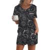 Ekouaer Womens Pajamas Sets Shorts 2 Piece Short Sleeve Lounge Sets Round Neck Sleepwear Soft Pjs with Pockets(Black Sun Moon)
