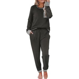 Ekouaer Pajamas Women’s Long Sleeve Sleepwear with Long Pants Soft Loungewear Pj Set S-XXL(Grey)