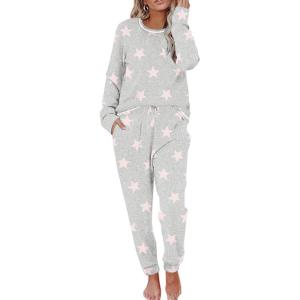 Ekouaer Pajamas Women’s Long Sleeve Sleepwear with Long Pants Soft Loungewear Pj Set S-XXL(Grey Stars)
