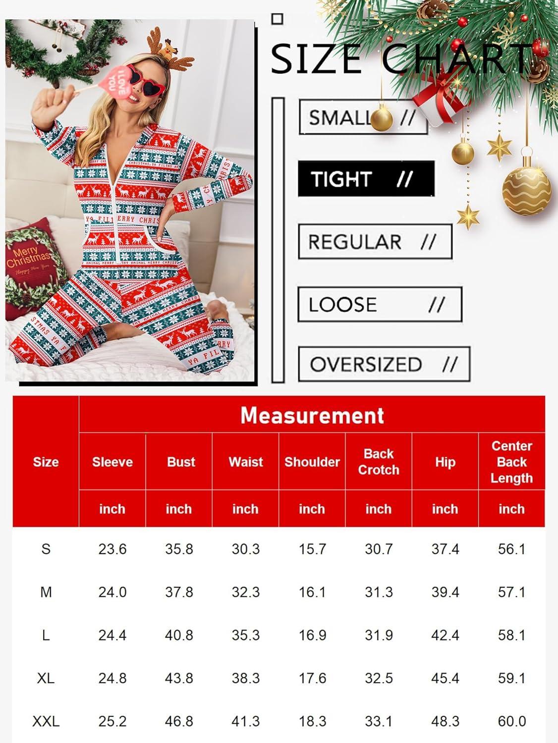 imageEkouaer Christmas Onesie for Women Hooded Jumpsuit Long Sleeve Zip Up One Piece Pajamas Novelty SleepwearChristmas Snowflakeselk