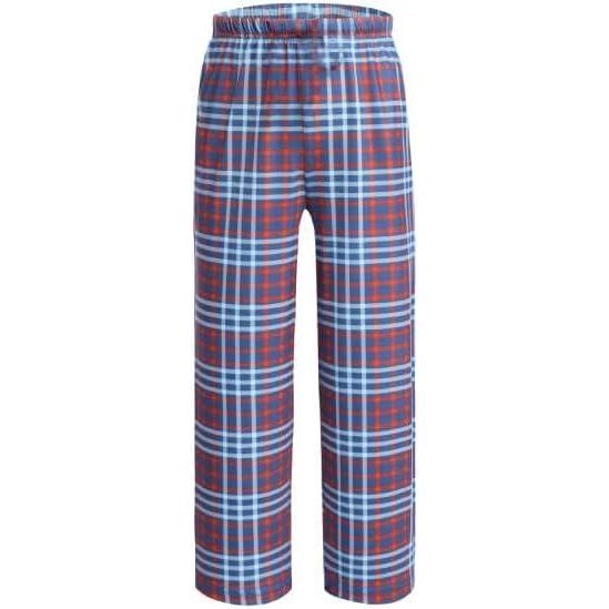imageEkouaer Boys Pajama Pants Long Sleep Soft Elastic Waist Bottoms Plaid Lounge With 2 Pockets 414 YearsBlue Purple Plaid