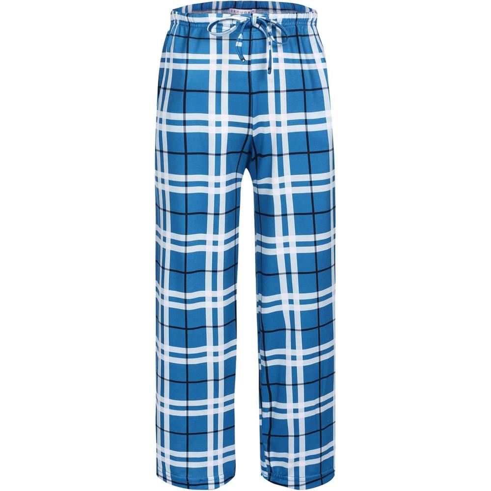 imageEkouaer Boys Pajama Pants Long Sleep Soft Elastic Waist Bottoms Plaid Lounge With 2 Pockets 414 YearsDyarn Dyed Lattice1