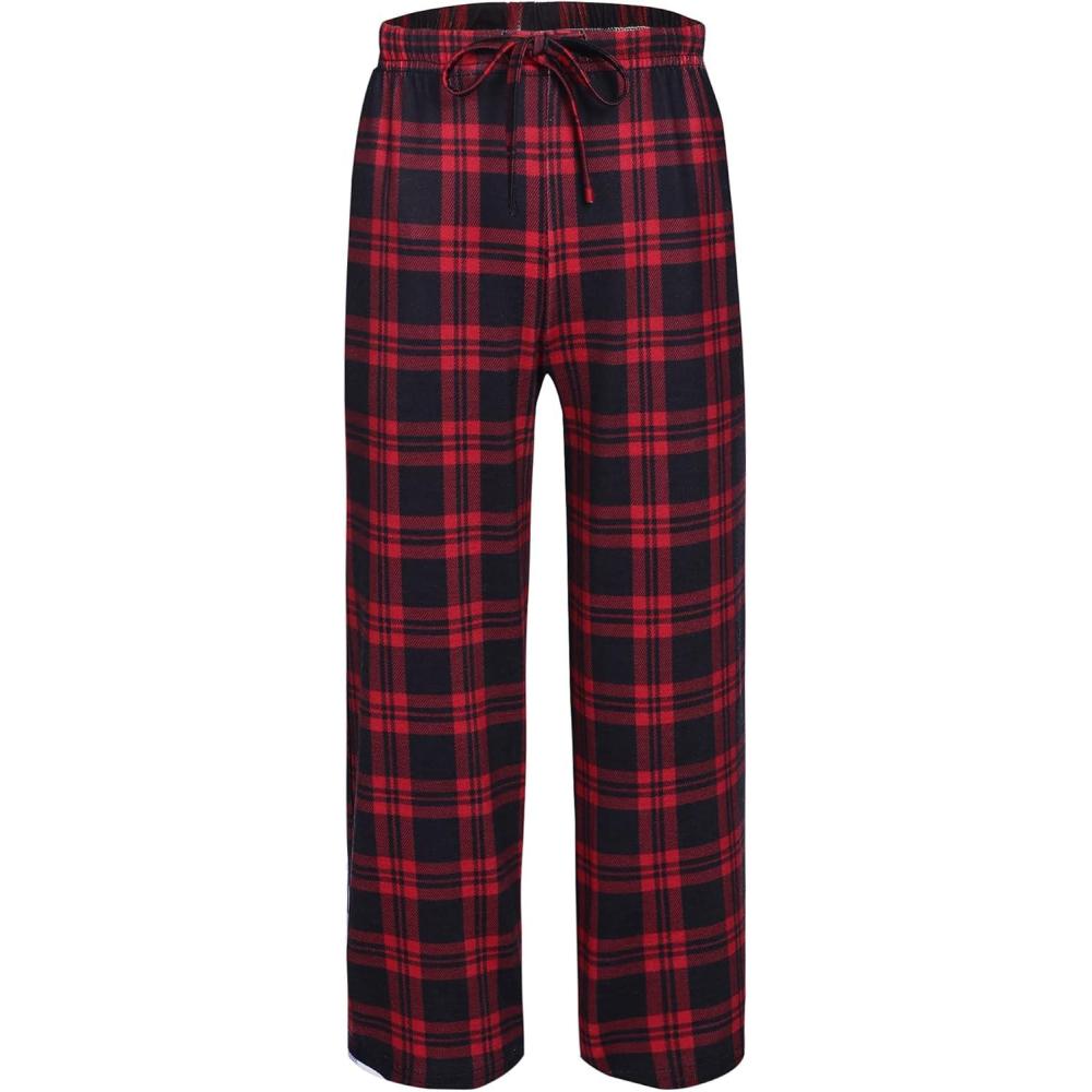imageEkouaer Boys Pajama Pants Long Sleep Soft Elastic Waist Bottoms Plaid Lounge With 2 Pockets 414 YearsYarn Dyed Lattice6