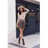 EKOUAER Deep V Neck Shirts for Women Long Sleeve Thermal Tops Slim Fit Lightweight Undershirts Soft Low Cut Tees XS-XXL(Beige)