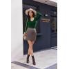 EKOUAER Deep V Neck Shirts for Women Long Sleeve Thermal Tops Slim Fit Lightweight Undershirts Soft Low Cut Tees XS-XXL(Green)