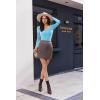 EKOUAER Deep V Neck Shirts for Women Long Sleeve Thermal Tops Slim Fit Lightweight Undershirts Soft Low Cut Tees XS-XXL(Light Blue)