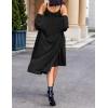 EKOUAER Womens Knit Robe Set 2 Piece Nightgown with Robes Long Sleeves Lounge Sets with Pockets S 3XL(Black)