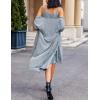 EKOUAER Womens Knit Robe Set 2 Piece Nightgown with Robes Long Sleeves Lounge Sets with Pockets S 3XL(Blue)