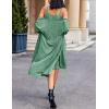 EKOUAER Womens Knit Robe Set 2 Piece Nightgown with Robes Long Sleeves Lounge Sets with Pockets S 3XL(Gray Green)
