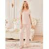 Ekouaer 2 Pack Womens Pajamas Short Sleeve Sleepwear Top with Pants Super-Soft Printed Lounge Sets S-XXL(Black/Champagne)