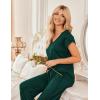Ekouaer 2 Pack Womens Pajamas Short Sleeve Sleepwear Top with Pants Super-Soft Printed Lounge Sets S-XXL(Black/Dark Green)