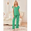 Ekouaer 2 Pack Womens Pajamas Short Sleeve Sleepwear Top with Pants Super-Soft Printed Lounge Sets S-XXL(Blue Alphabet/Green Flamingo)