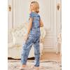 Ekouaer 2 Pack Womens Pajamas Short Sleeve Sleepwear Top with Pants Super-Soft Printed Lounge Sets S-XXL(Blue Alphabet/Green Flamingo)