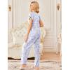 Ekouaer 2 Pack Womens Pajamas Short Sleeve Sleepwear Top with Pants Super-Soft Printed Lounge Sets S-XXL(Blue Butterfly/Blue Floral)