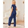 Ekouaer 2 Pack Womens Pajamas Short Sleeve Sleepwear Top with Pants Super-Soft Printed Lounge Sets S-XXL(Blue Moon/Blue Star)
